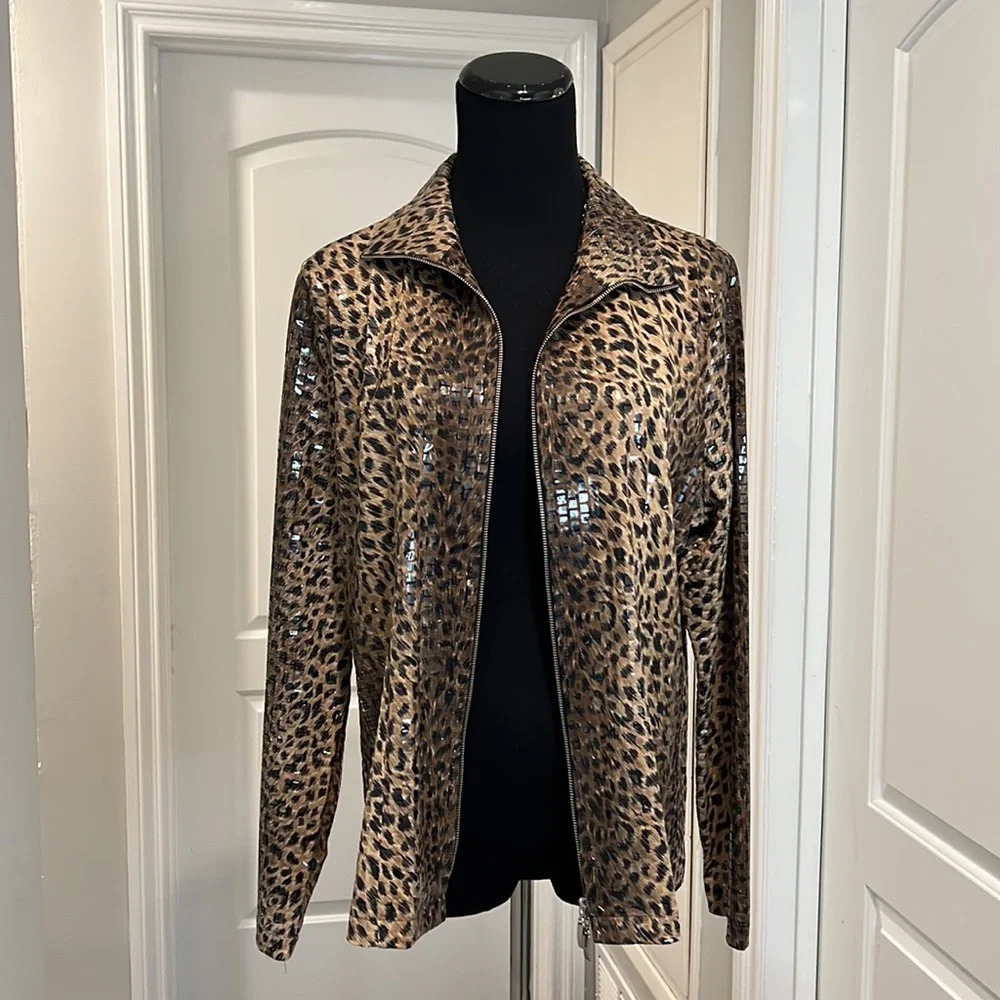 Misook Shimmer Cheetah Print Jacket‎